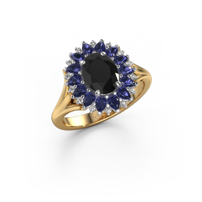 Bague de fiançailles Lidia 585 or jaune diamant noir 1.40 crt