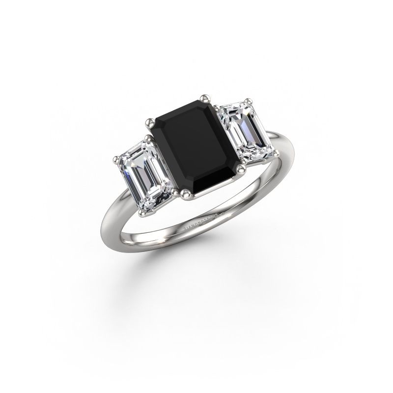 Verlovingsring Sandra 950 platina zwarte diamant 3.50 crt