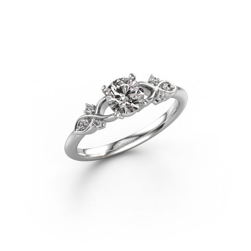 Anillo de compromiso Azra RND 950 platino diamante 0.65 crt