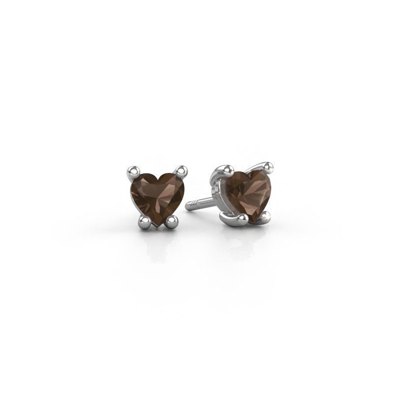 Ohrringe Sam Heart 950 Platin Rauchquarz 5 mm
