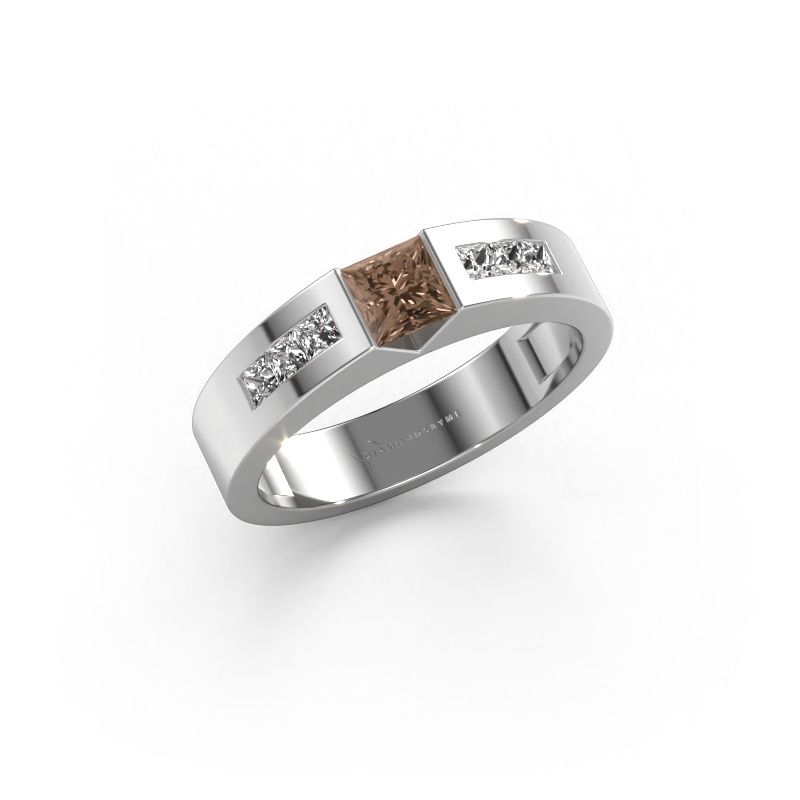 Verlobungsring Arlena 2 950 Platin Braun Diamant 0.70 crt