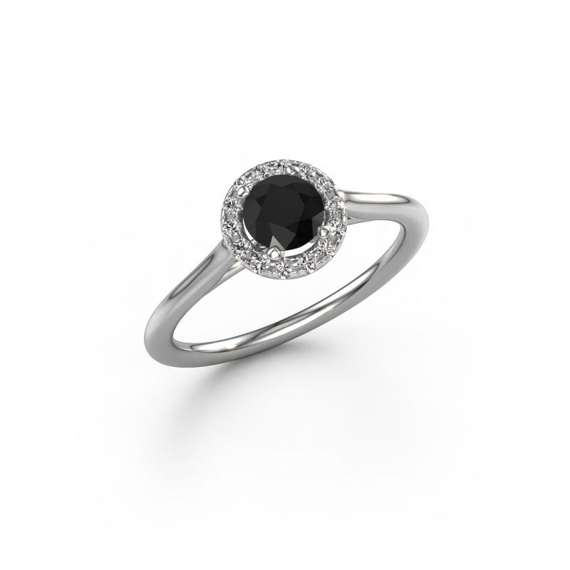 Engagement ring Seline rnd 1 585 white gold black diamond 0.705 crt