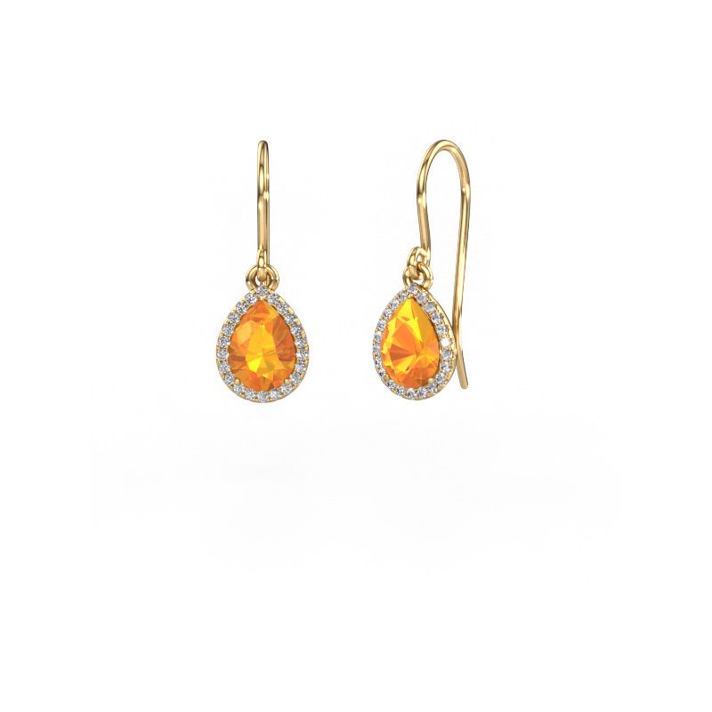 Drop earrings Seline per 585 gold citrin 7x5 mm
