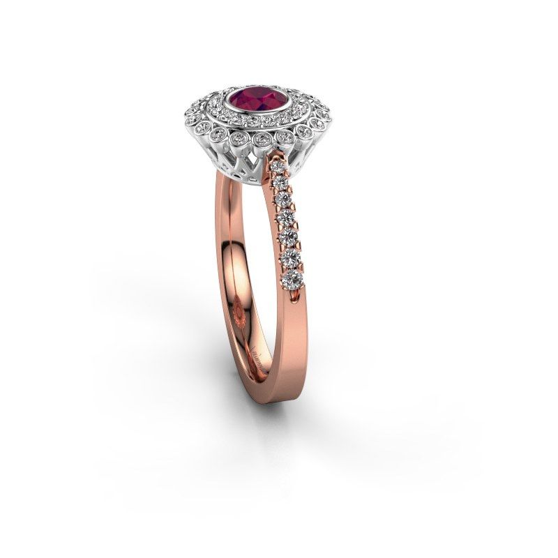 Image of Engagement ring Shanelle<br/>585 rose gold<br/>Rhodolite 4 mm