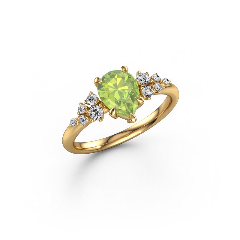 Verlovingsring Royce PER 585 goud peridoot 8x6 mm