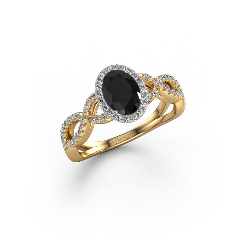 Verlobungsring Dionne ovl 585 Gold Schwarz Diamant 1.38 crt