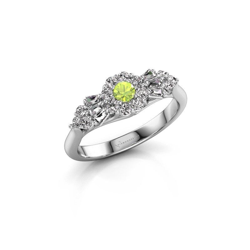 Image of Engagement ring Carisha 585 white gold peridot 3 mm