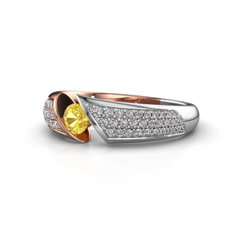 Image of Ring Hojalien 3<br/>585 rose gold<br/>Yellow sapphire 4 mm