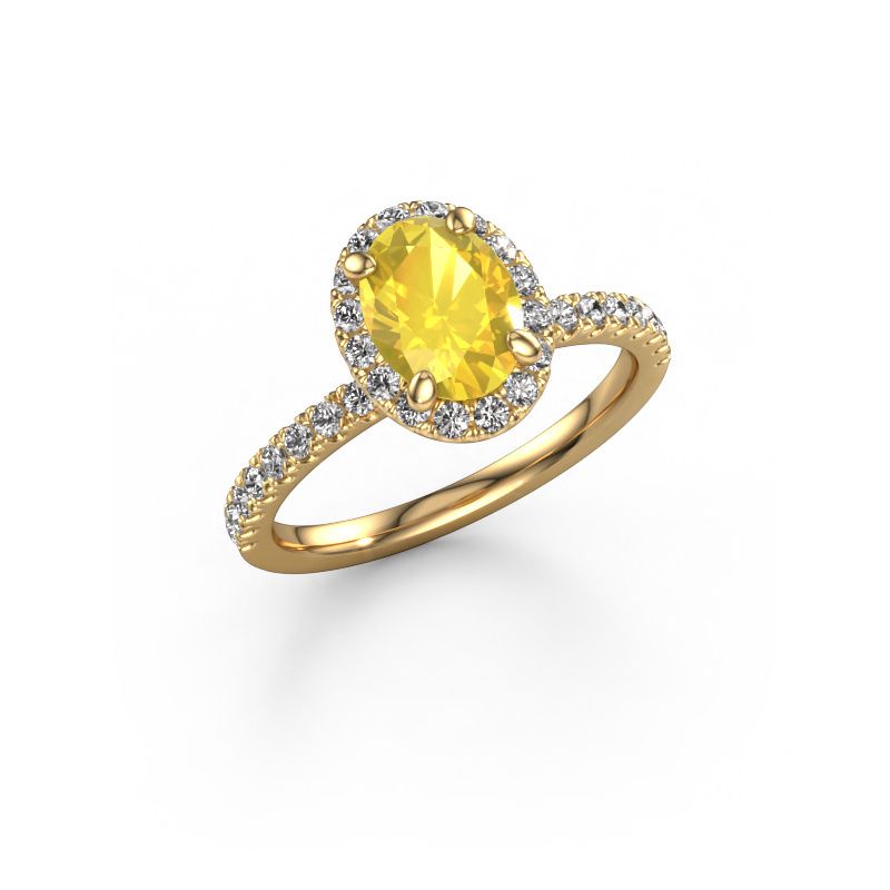 Engagement ring Miranda OVL 585 gold yellow sapphire 8x6 mm