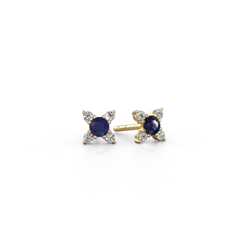 Boucles d'oreilles Nina 585 or jaune saphir 3 mm