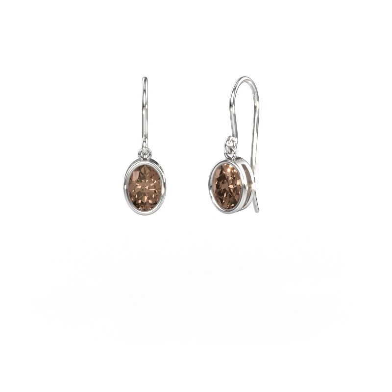 Earrings Lavon OVL 585 white gold brown diamond 1.40 crt