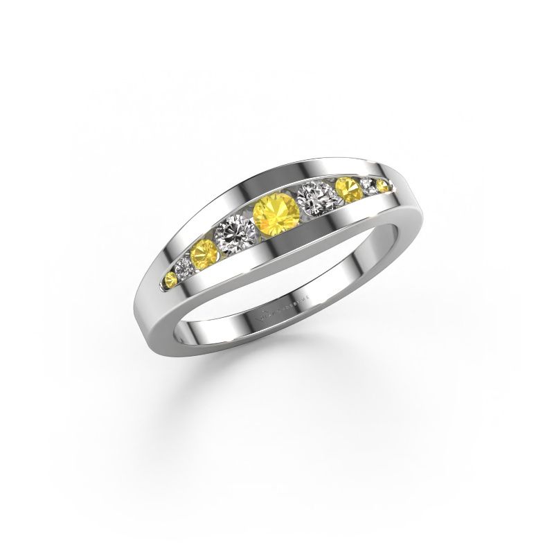Ring Oneida 585 white gold yellow sapphire 3 mm