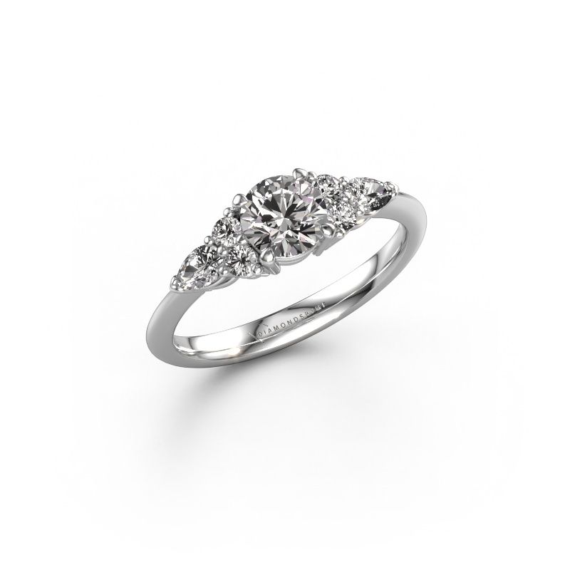 Verlobungsring Melani RND 585 Weißgold Diamant 1.08 crt