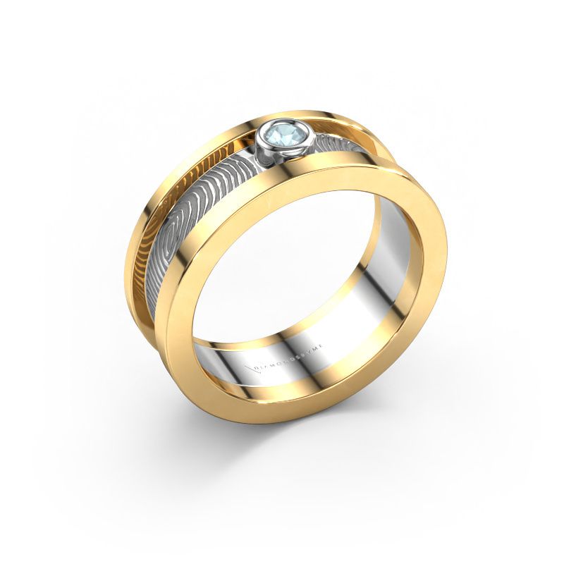 Wedding ring Francisca 585 gold ±7 x 2.1 mm aquamarine