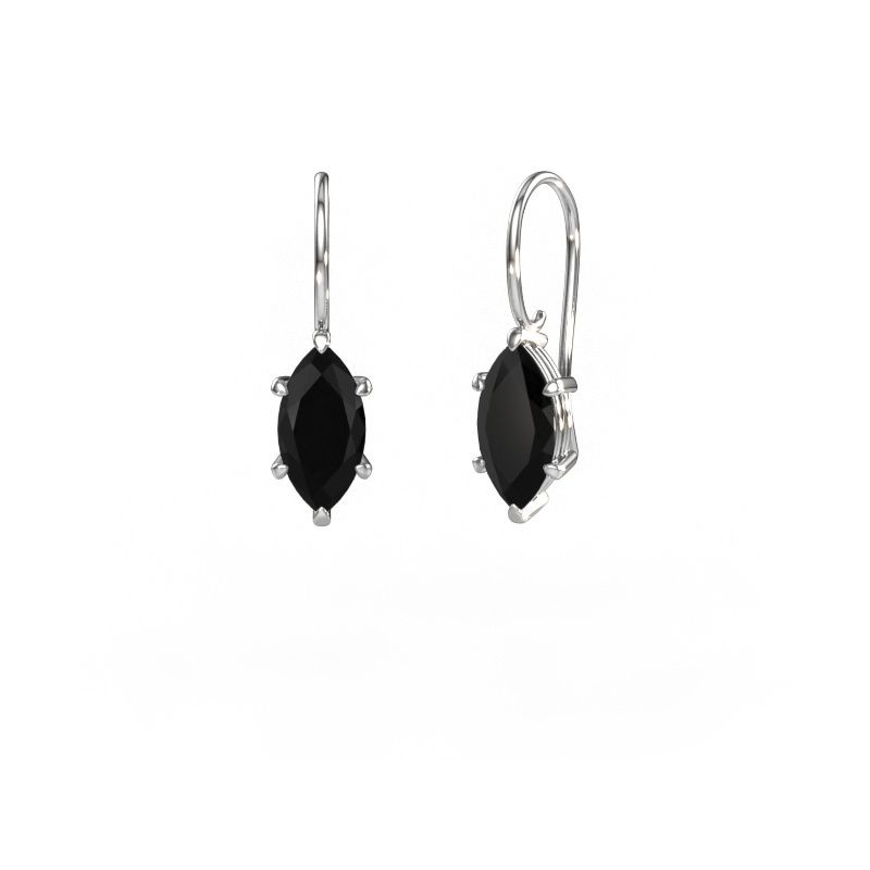 Drop earrings Cleo MRQ 585 white gold black diamond 1.80 crt