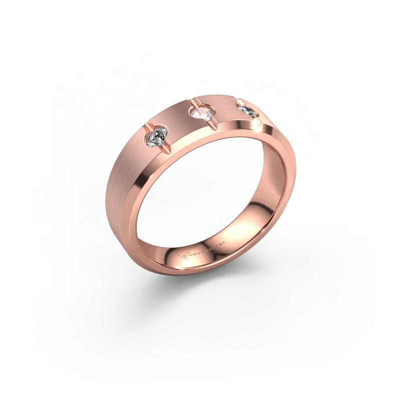 Bague pour homme Remco 585 or rose champagne morganite 2.7 mm