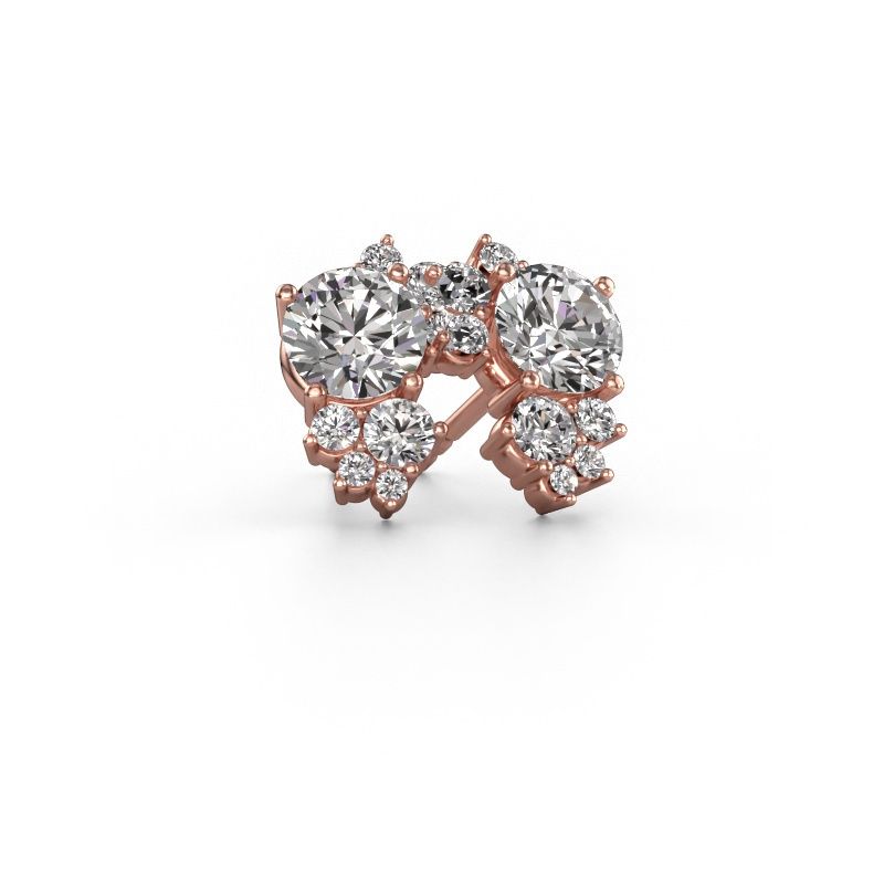 Stud earrings Veronica 585 rose gold diamond 2.12 crt