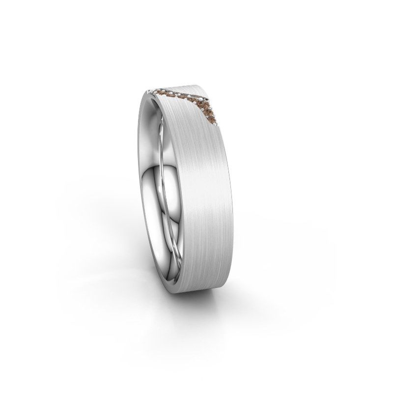 Afbeelding van Trouwring WH2100L46BM 950 platina bruine diamant ±6x2 mm