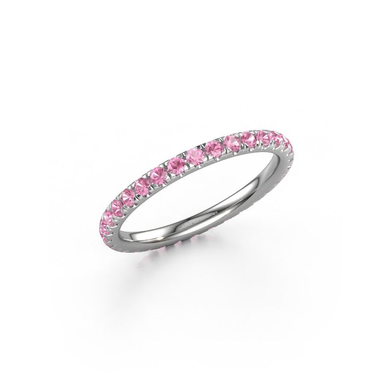 Stackable ring Jackie 1.7 585 white gold pink sapphire 1.7 mm