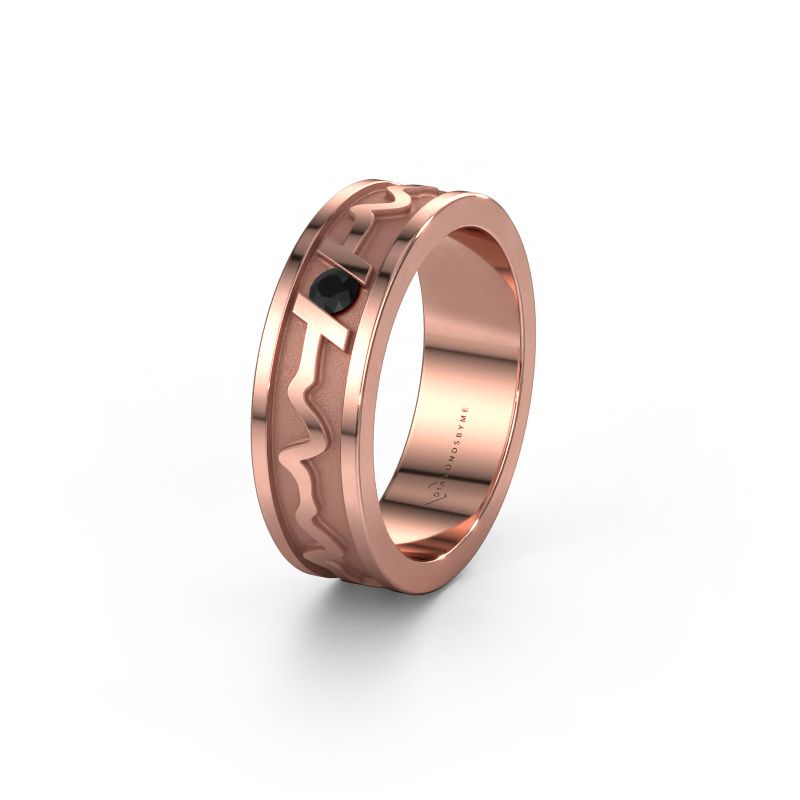 Trouwring Heartbeat 3 585 rosé goud ±6x1.8 mm