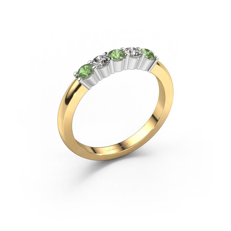 Ring Yasmin 5 585 Gold Turmalin grün 3 mm