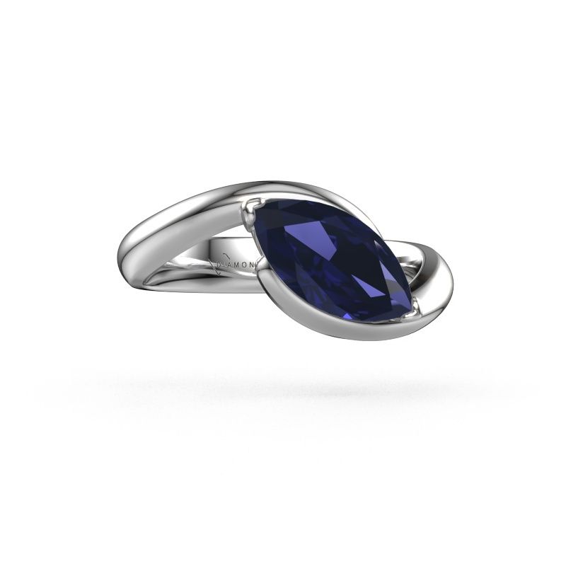 Bague de fiançailles Aida MRQ 950 platine saphir 11x5.5 mm