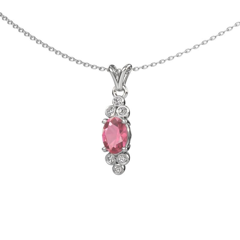 Anheng Lucy 2 950 platina rosa turmalin 7x5 mm