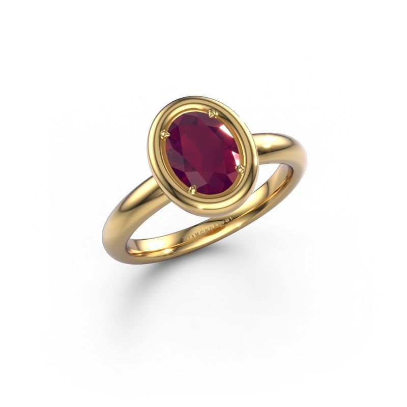 Verlobungsring Noa OVL 585 Gold Rhodolit 8x6 mm