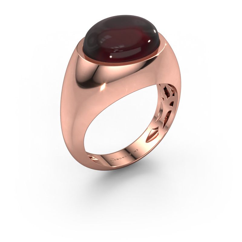 Bague Laurien 585 or rose grenat 12x10 mm