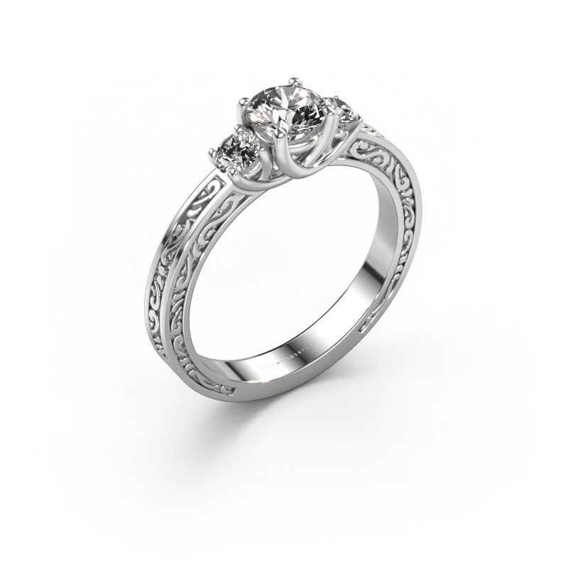 Verlovingsring Betty 1 585 witgoud zirkonia 5 mm