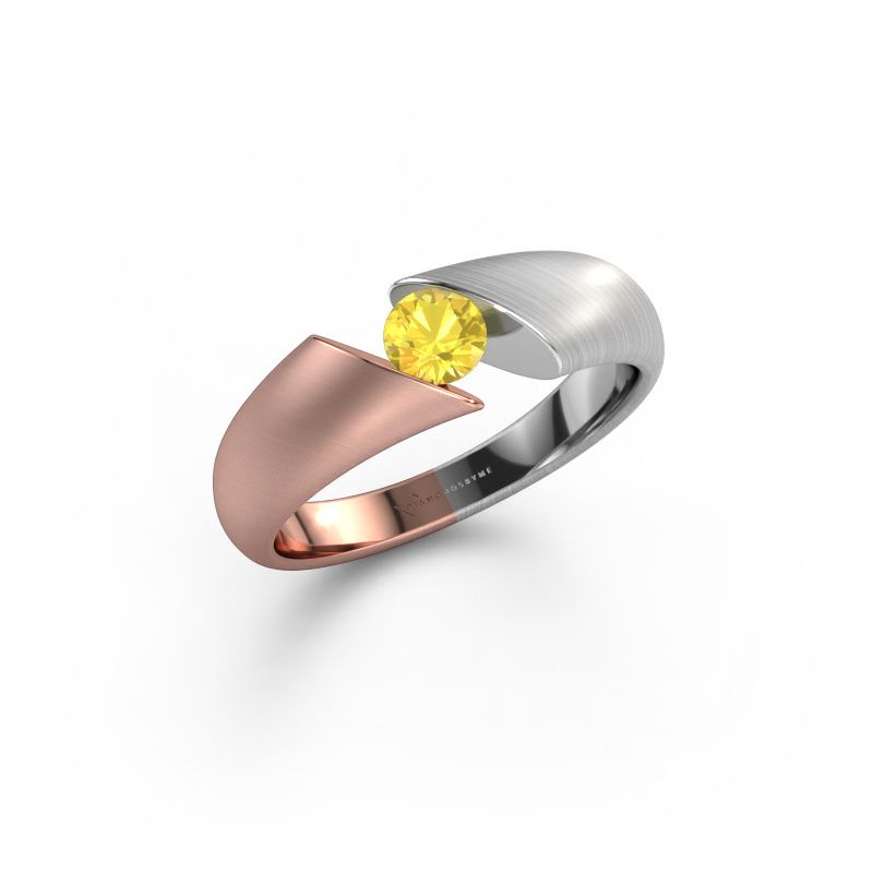 Ring Hojalien 1 585 rosé goud gele saffier 4.2 mm