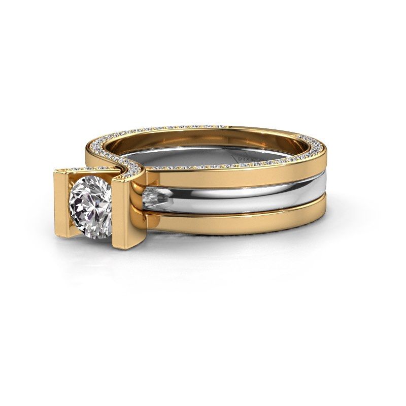 Image de Bague de fiançailles kenisha<br/>585 or jaune<br/>diamant synthétique 1.01 crt