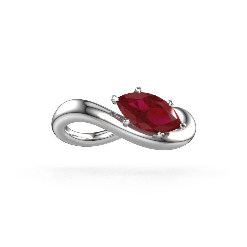Verlovingsring Chloe MRQ 950 platina robijn 10x5 mm