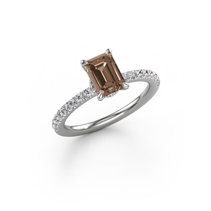 Verlovingsring Crystal EME 4 950 platina bruine diamant 1.46 crt