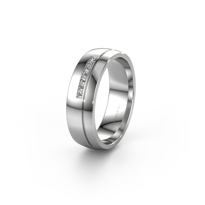 Trouwring WH0308L26AP 950 platina lab-grown diamant ±6x1.7 mm