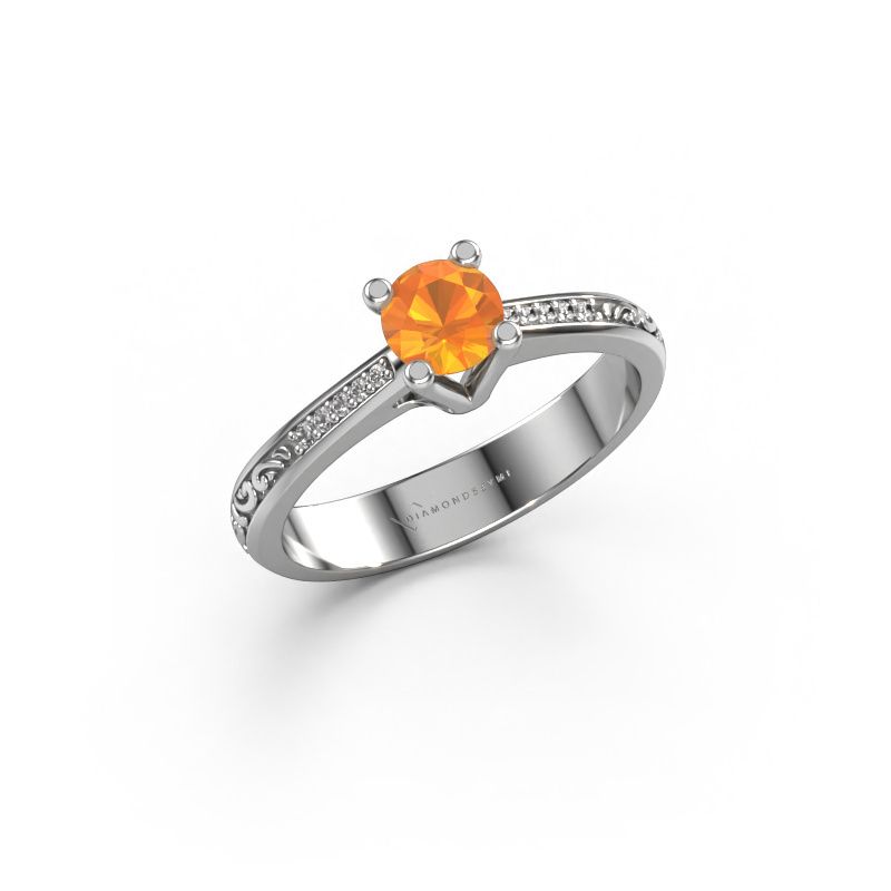 Bague de fiançailles Mei 950 platine citrine 4.7 mm