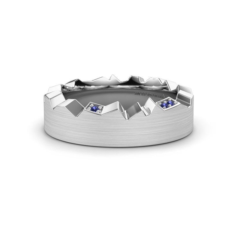 Image of Wedding ring WH2058L17EM<br/>585 white gold ±7x2.6 mm<br/>Sapphire