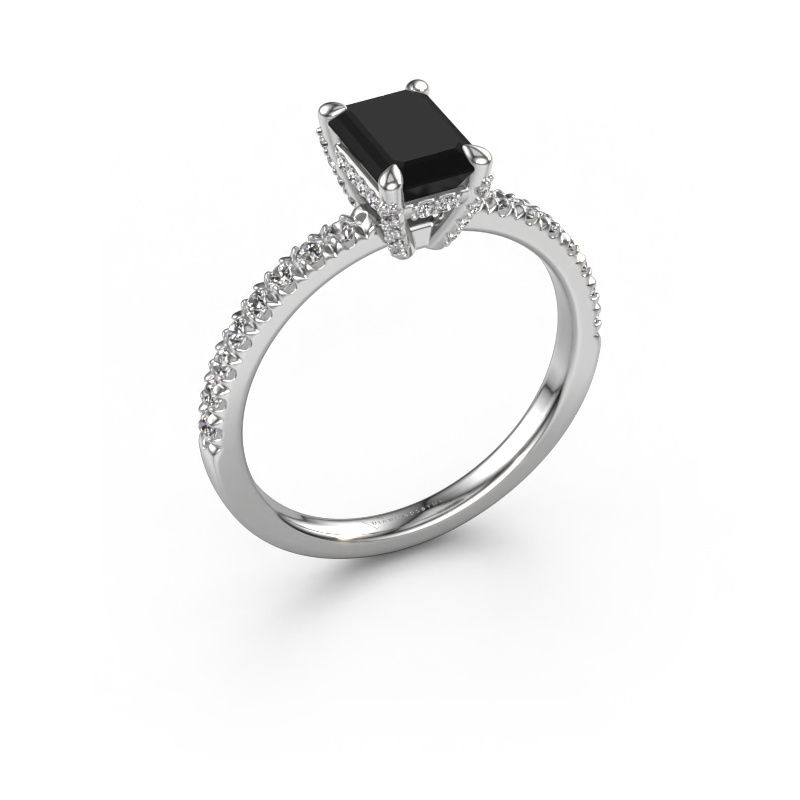 Verlovingsring Saskia EME 1 950 platina zwarte diamant 1.380 crt