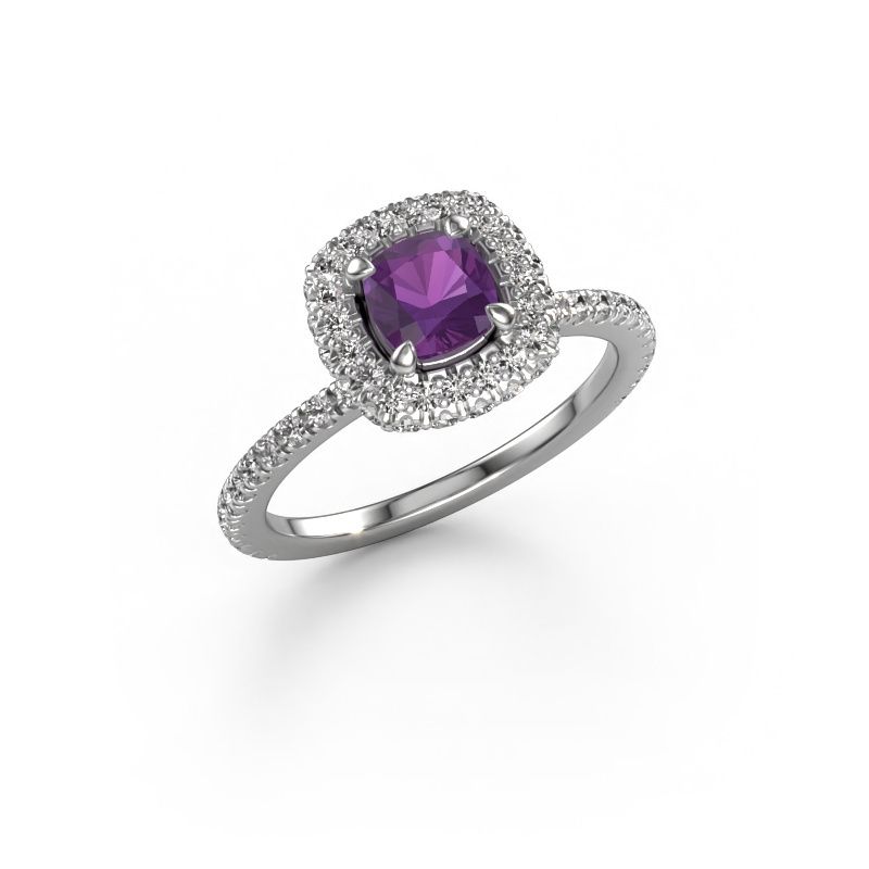 Engagement ring Talitha CUS 585 white gold amethyst 5 mm