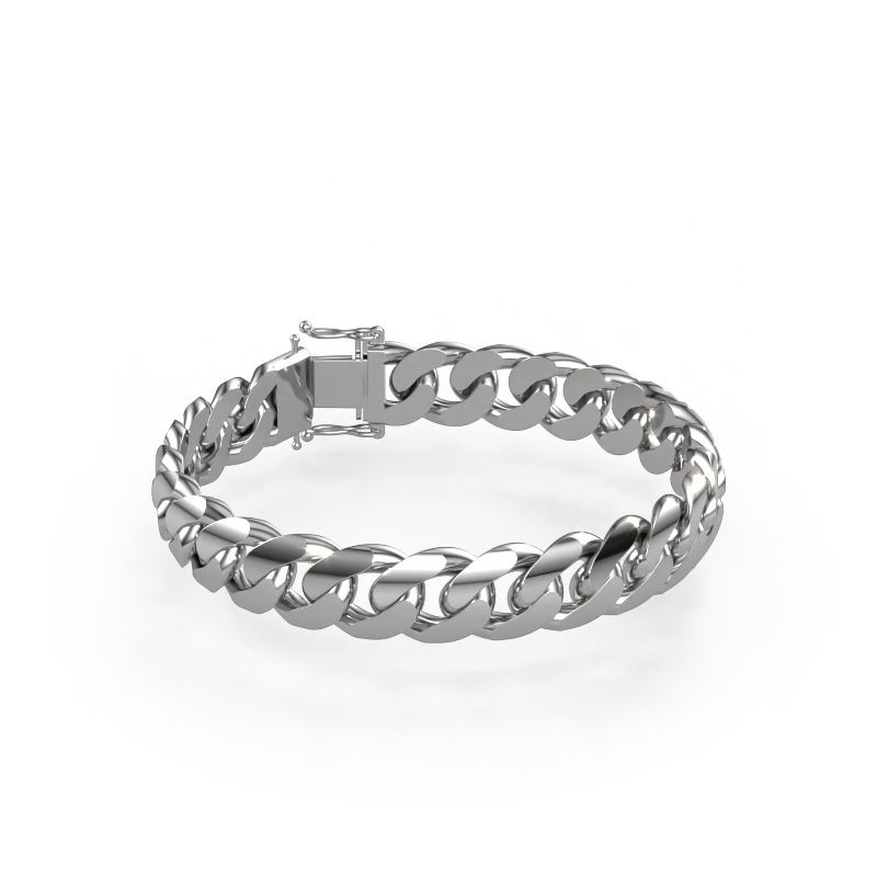 Cuban bracelet ±0.51 in 585 white gold