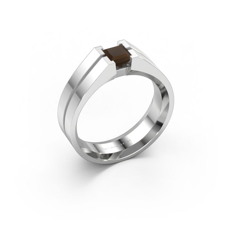 Herrenring Stefan 950 Platin Rauchquarz 4.5 mm