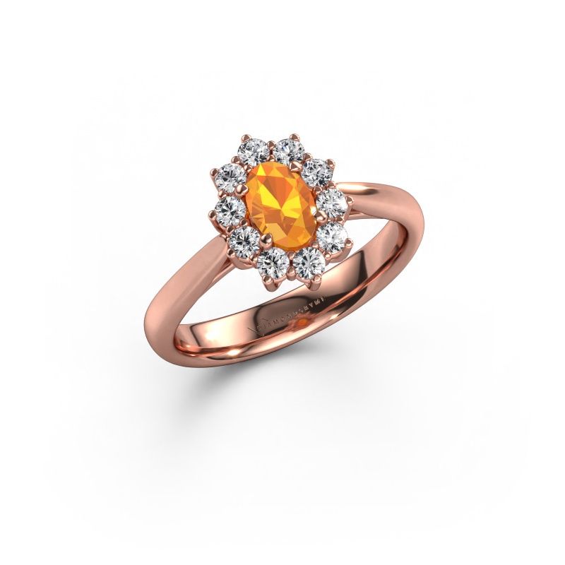 Verlobungsring Leesa 1 express 585 Roségold Citrin 6x4 mm