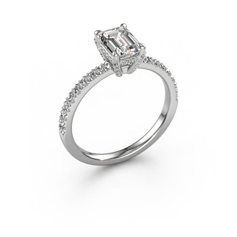 Verlovingsring Saskia EME 1 585 witgoud zirkonia 7x5 mm