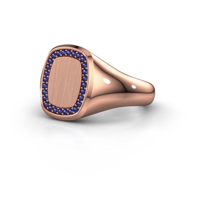 Image of Men's ring floris cushion 2<br/>585 rose gold<br/>Sapphire 1.2 mm