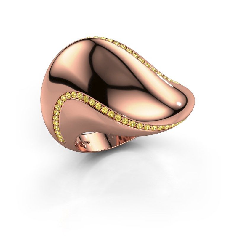 Afbeelding van Ring Phyliss<br/>585 rosé goud<br/>Gele saffier 1 mm