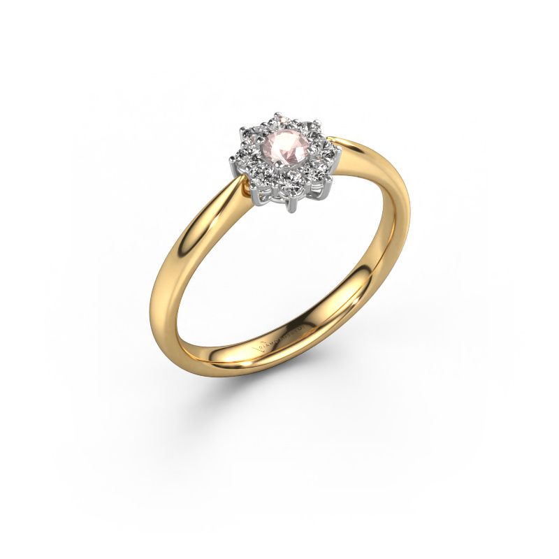 Engagement ring Carolyn 1 585 gold morganite champagne 3 mm