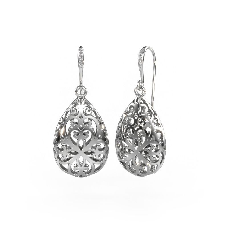 Pendants d'oreilles Idalia 1 585 or blanc diamant synthétique 0.033 crt