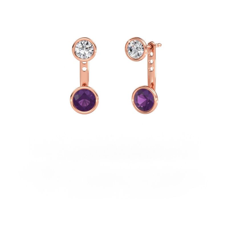 Earrings Halle 585 rose gold amethyst 6 mm