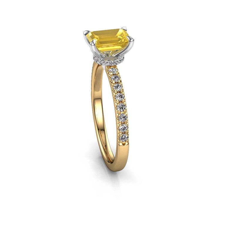 Afbeelding van Verlovingsring Crystal EME 4 585 goud gele saffier 7x5 mm