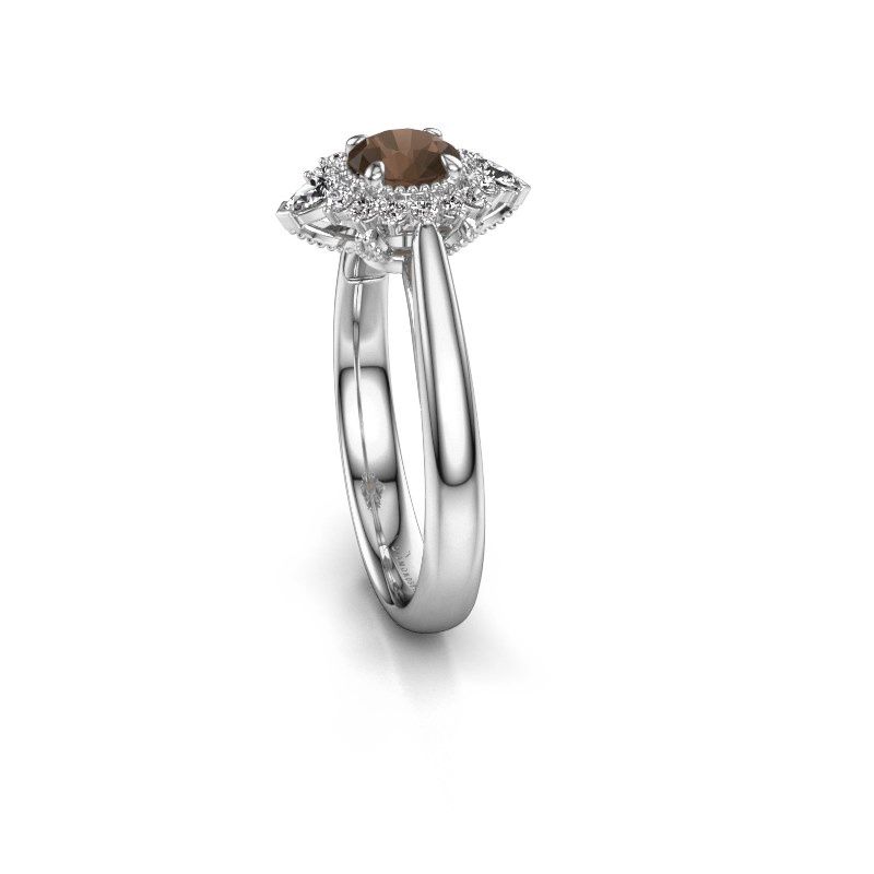 Image of Engagement ring Susan 950 platinum smokey quartz 5 mm
